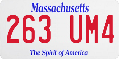 MA license plate 263UM4