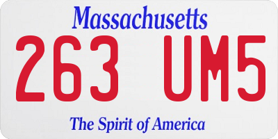 MA license plate 263UM5
