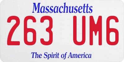 MA license plate 263UM6