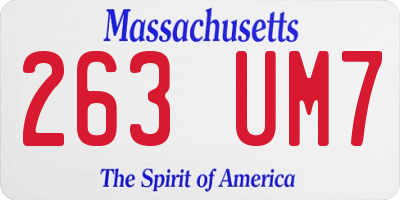 MA license plate 263UM7