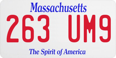 MA license plate 263UM9