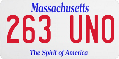 MA license plate 263UN0