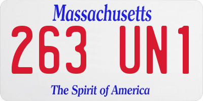 MA license plate 263UN1