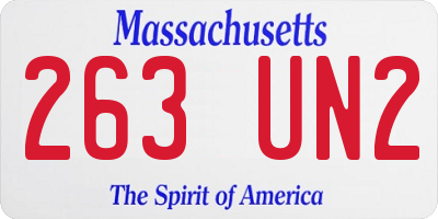 MA license plate 263UN2