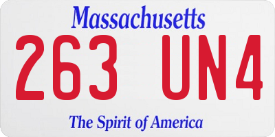 MA license plate 263UN4