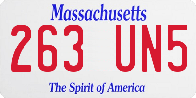 MA license plate 263UN5