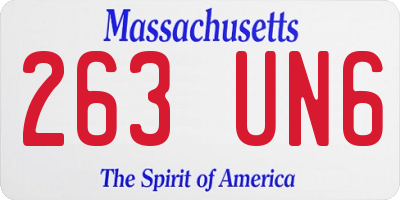 MA license plate 263UN6