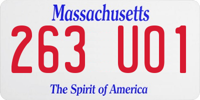 MA license plate 263UO1