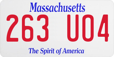 MA license plate 263UO4