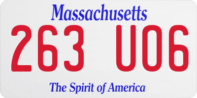 MA license plate 263UO6