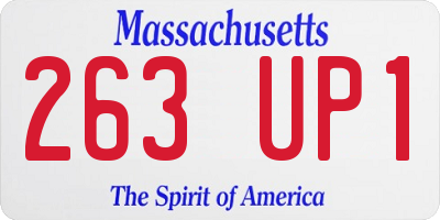 MA license plate 263UP1