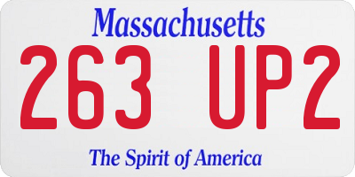 MA license plate 263UP2
