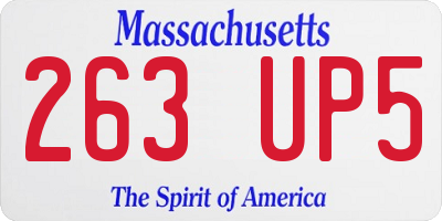 MA license plate 263UP5