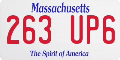 MA license plate 263UP6