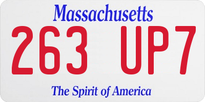 MA license plate 263UP7