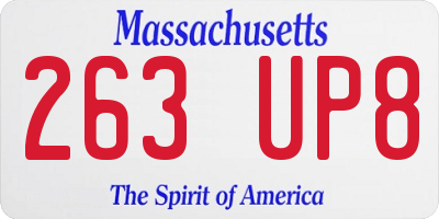 MA license plate 263UP8