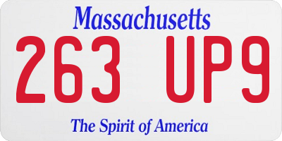 MA license plate 263UP9