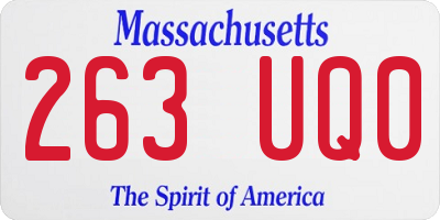 MA license plate 263UQ0
