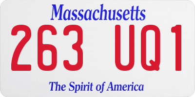 MA license plate 263UQ1