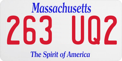 MA license plate 263UQ2
