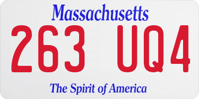 MA license plate 263UQ4