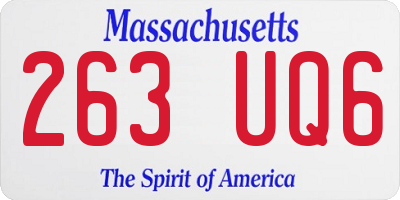 MA license plate 263UQ6
