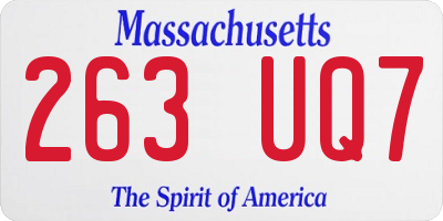MA license plate 263UQ7