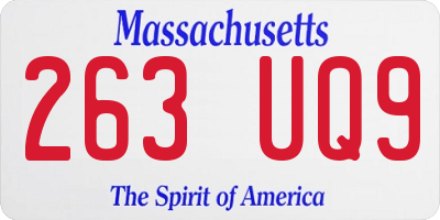 MA license plate 263UQ9