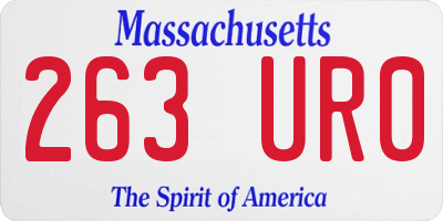 MA license plate 263UR0