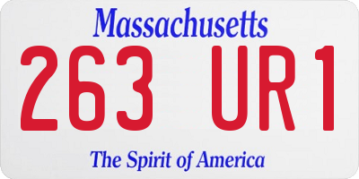 MA license plate 263UR1