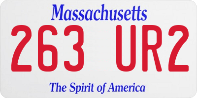 MA license plate 263UR2