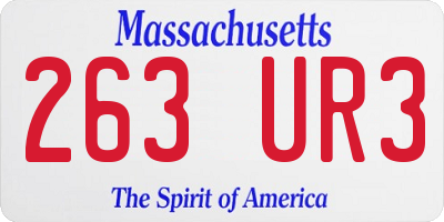 MA license plate 263UR3