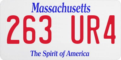 MA license plate 263UR4