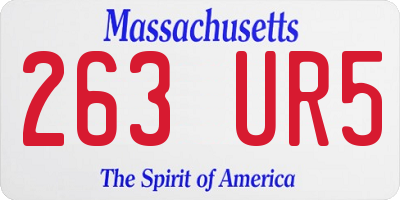 MA license plate 263UR5