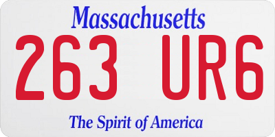 MA license plate 263UR6