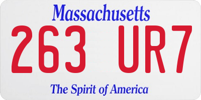 MA license plate 263UR7
