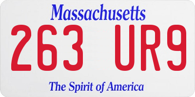 MA license plate 263UR9