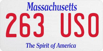 MA license plate 263US0