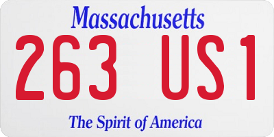 MA license plate 263US1