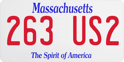 MA license plate 263US2