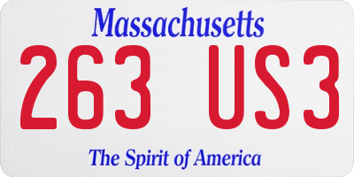 MA license plate 263US3