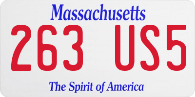MA license plate 263US5