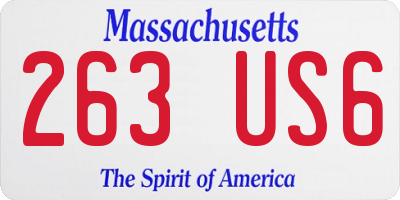 MA license plate 263US6