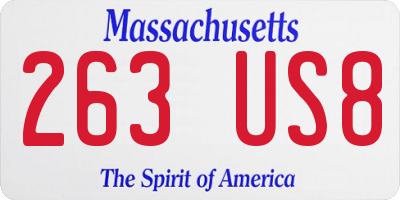 MA license plate 263US8