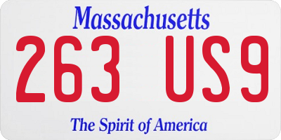 MA license plate 263US9