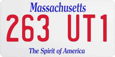 MA license plate 263UT1