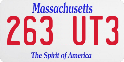 MA license plate 263UT3