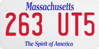 MA license plate 263UT5