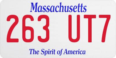 MA license plate 263UT7