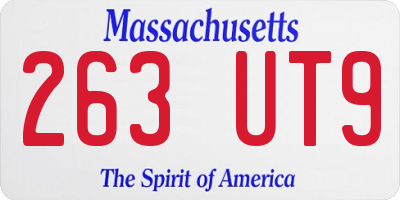 MA license plate 263UT9